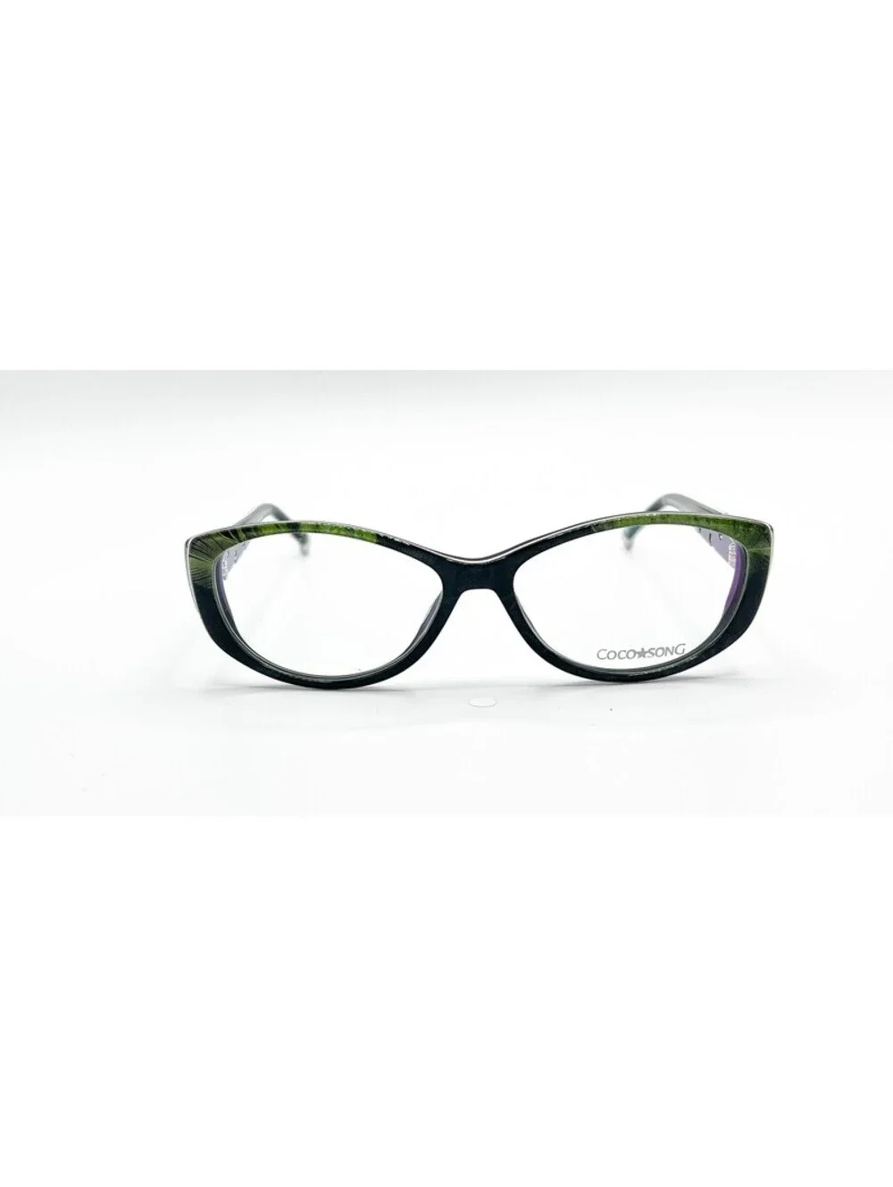 Coco Song Heart Place Col.1 Polished Black/Green Authentic Eyeglasses 53-15-140